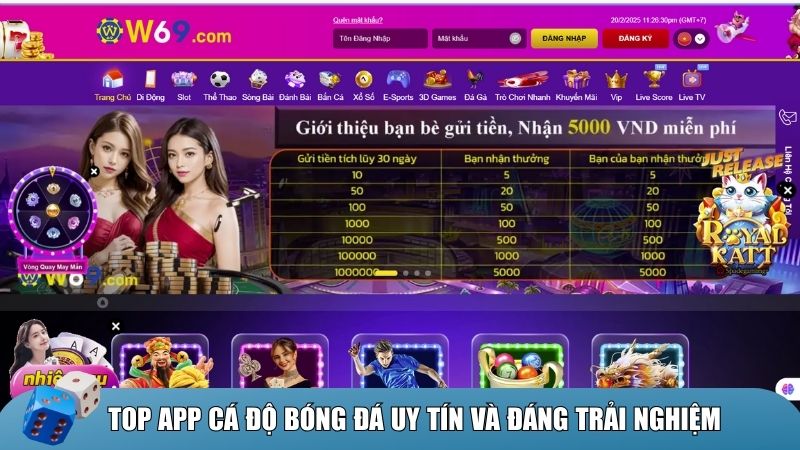 W69 là app cá độ bóng đá uy tín