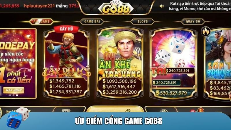 Ưu điểm của cổng game bài GO88