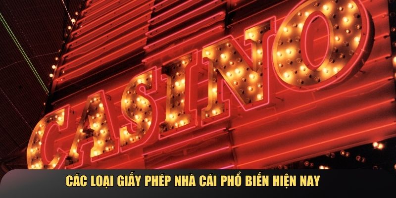 Những loại giấy phép nhà cái phổ biến hiện nay